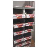 Stackable plastic bolt bins with hex cap screws,