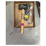 Rubber mallet and mix of drillbits