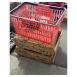 Two wooden crates and Brookton hardware and