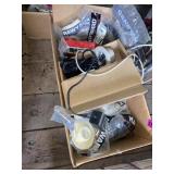 Box full of pool, accessories, and other items