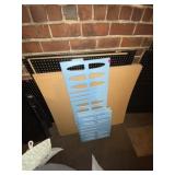 Various size pegboard, and plastic dividers