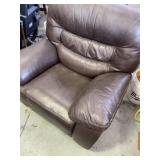 Brown, wide rocker recliner