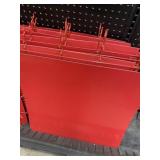 Seven red wire pegboard shelves 2ï¿½ x 2ï¿½ with