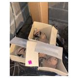 Three outdoor wall sconce light fixtures