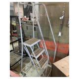 4-step industrial rolling ladder stairs reach 3