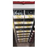 Stackable plastic bolt bins with lag screws