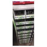 Stackable plastic bolt bins with carriage bolts