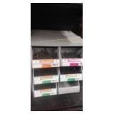 6 bin bolt organizer with drywall screws and