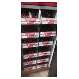 Stackable plastic bolt bins with hex cap screws,