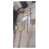 Snow shovel,  dust mops, push broken and brooms