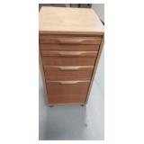 Wooden 4 drawer rolling storage