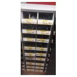 Stackable plastic bolt bins with sheet metal