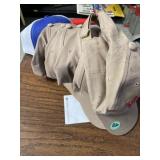 Six corner hardware hats, and one W. Marlne Pro