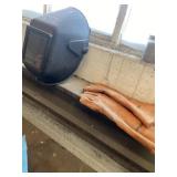 Welding, gloves, and welding helmet