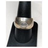 Silver moonstone ring marked 9 size 8.5.