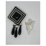 Pair of vintage hat pins or brooches