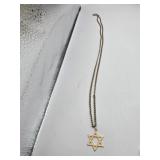 14k Star of David and 24' chain 8.78 grams