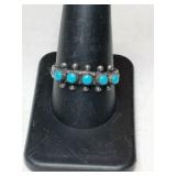 Silver Navajo turquoise Stone ring  marked