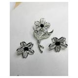 Sarah Coventry silvertone' Black beauty '