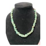 Turquoise and silver bead necklace