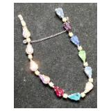 Silver multicolor  rhinestone tennis bracelet