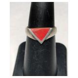 Silver triangle band ring size 6.    .100oz