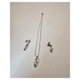 Zuni Pendant on 16' Chain with matching Earrings