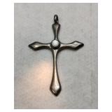 Silver mop Stone cross pendants   .095oz