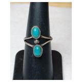 Silver Navajo turquoise  Stone ring    size 6