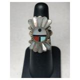 Silver Zuni mother of pearl ring size 5.5.