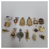 15 assorted pins nca, graduates, sorority and