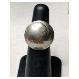 Silver domed buffalo nickel coin  Ring size 5