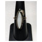 Silver Navajo mother of pearl Ring size 6 .5.