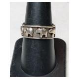 Silver elephant ring.  Marked 925. Size 8.