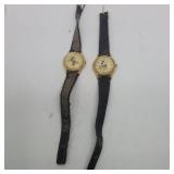 2 lorus disney mickey and Minnie watches