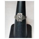 Silver adjustable ring marked Sterling 'R'   size