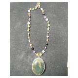 Pendant beaded necklace marked AE