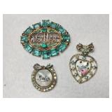 3. MOTHER rhinestone brooches