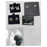 5 pair native American earrings