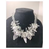 Claire's faceted Crystal floral  burst chunky