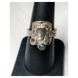 Silver native American saddle turquoise Ring size