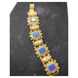 LJM Laurentian faux Pearl Lapis chunky link