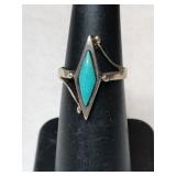 Silvee native American turquoise Stone ring