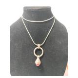 Silver Tiffany company pendant chain Marked T-C