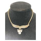 Corocraft gold tone necklace w/ gemstones