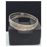 2 Sterling Stamped Bracelets both show wear 18