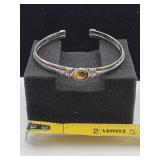 Sterling and Tigers Eye Braided Cuff Bracelet  14
