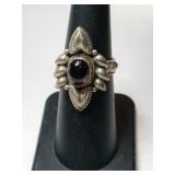 Silver native American tiger eye ring size 6.