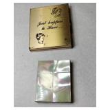 Vintage photo holder and  mother of pearl picture