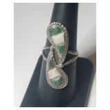 Silver SouthWest native turquoise mother of pearl